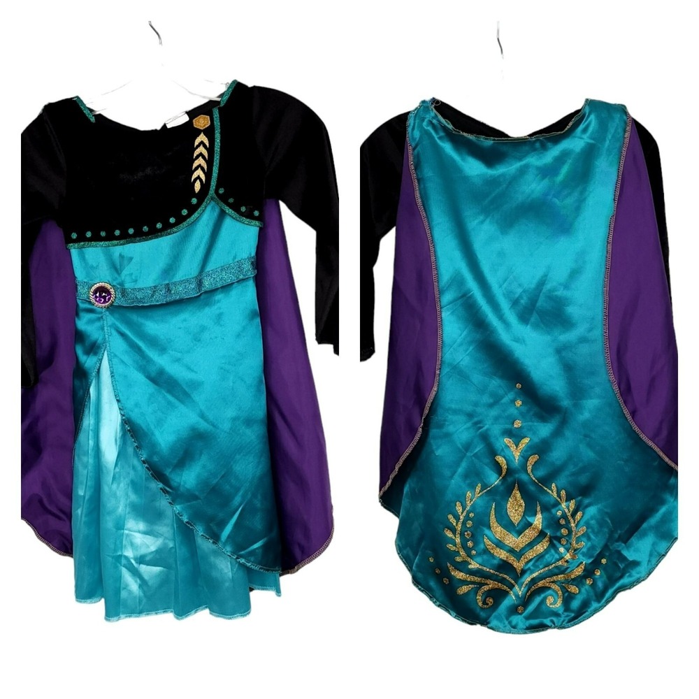 Frozen 2 Disney ANNA 2 pc Costume Dress & Cape Size 4-6X Pretend Play Halloween